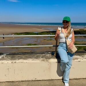 90s relax high waisted jeans